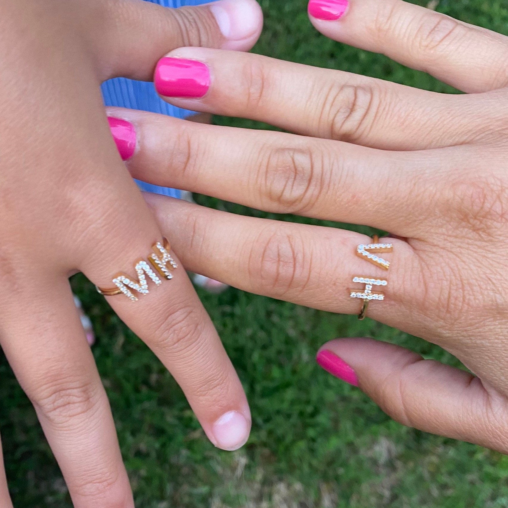 Personalized initials ring | Double initial ring | Sterling silver initials ring | Personalized Ring | custom ring