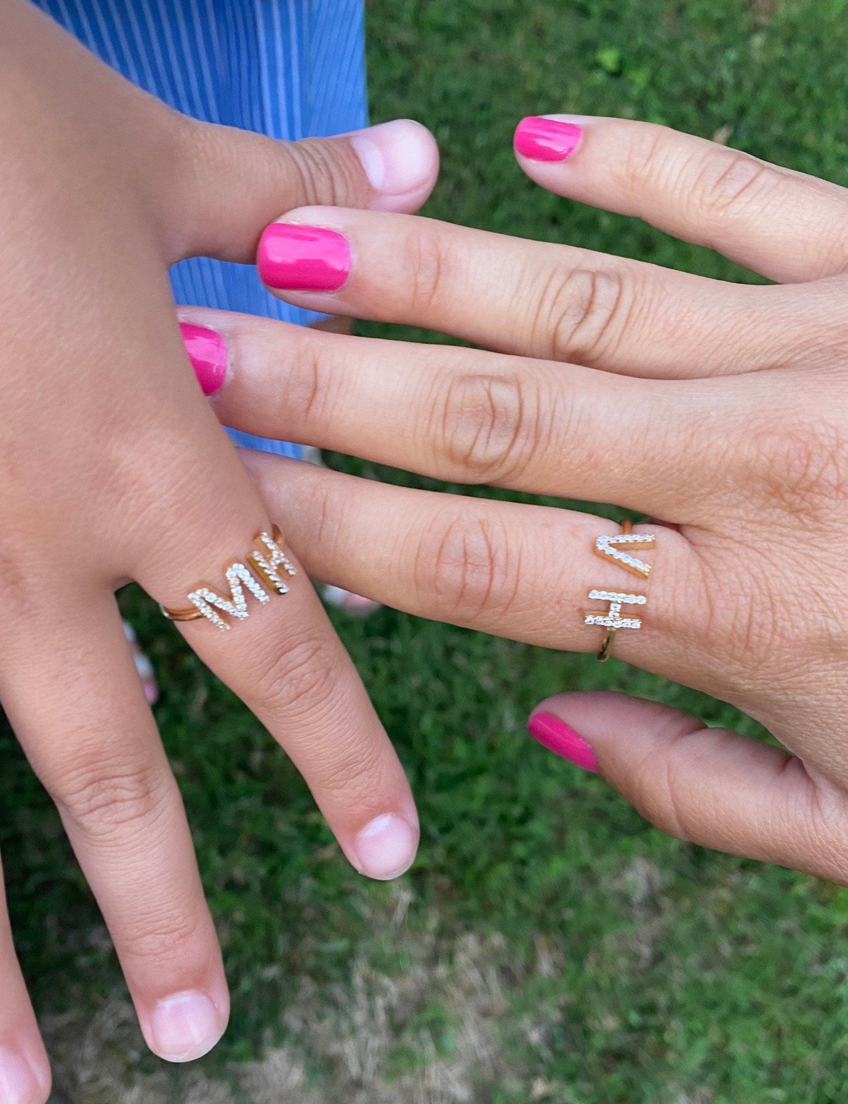 Personalized initials ring | Double initial ring | Sterling silver initials ring | Personalized Ring | custom ring