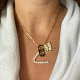 Soda Cap Charms. Pave soda cap Charms Choker/ necklace. Gold-filled.