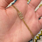 Pave Cuban link personalized year bracelet | Pave personalized curb link custom bracelet | year bracelet in gold, rose gold and silver