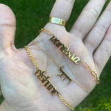 Custom name necklace/choker on paper clip chain. Personalized nameplate necklace choker. Sterling silver gold plated