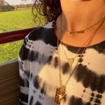 Custom name necklace/choker on paper clip chain. Personalized nameplate necklace choker. Sterling silver gold plated