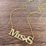 Custom necklace for teachers with a bezel stone. Personalized necklace choker For teachers. Teacher appreciation gifts. Mrs. Necklace