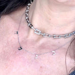 Hebrew letters choker | Hebrew Name necklace | Hebrew Mommy Necklace with kids initials l Sterling Silver Jewish Name Custom Choker