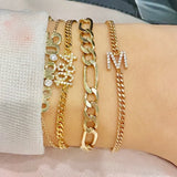 Initial bracelet | Personalized bracelet | Sterling silver and gold plated custom Cuban link bracelet | custom curb link bracelet