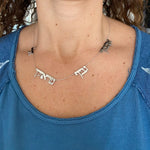Mommy necklace with 1 2 3 4 5 6 names. Jumbo letters Hebrew name necklace. Classic Hebrew mommy necklace. Hebrew name necklace.