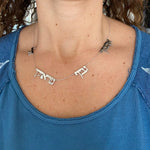 Mommy necklace with 1 2 3 4 5 6 names. Jumbo letters Hebrew name necklace. Classic Hebrew mommy necklace. Hebrew name necklace.