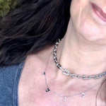 Hebrew letters choker | Hebrew Name necklace | Hebrew Mommy Necklace with kids initials l Sterling Silver Jewish Name Custom Choker