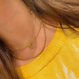 New 18K Gold-filled Mia ball chains necklaces- size mini and size medium. Gold-filled ball chain chokers.