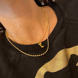 New 18K Gold-filled Mia ball chains necklaces- size mini and size medium. Gold-filled ball chain chokers.