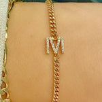 Initial bracelet | Personalized bracelet | Sterling silver and gold plated custom Cuban link bracelet | custom curb link bracelet
