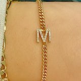 Initial bracelet | Personalized bracelet | Sterling silver and gold plated custom Cuban link bracelet | custom curb link bracelet