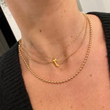 Initial necklace on a paper clip chain | Gothic initial necklace | Personalized old English font necklace/chain |Sterling silver gold plated