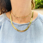 18K gold filled herringbone chain necklaces. Snake chain necklaces. Liquid gold chain necklace. Gold Chain necklaces.