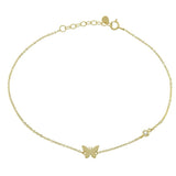 Butterfly anklet that’s sterling silver and gold plated.