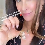 As seen on Kyle Richards, Kathy Hilton and Teddi Mellencamp. Personalized Pave Name Charms. Diamond Charms. CZ charms. Custom name charms.