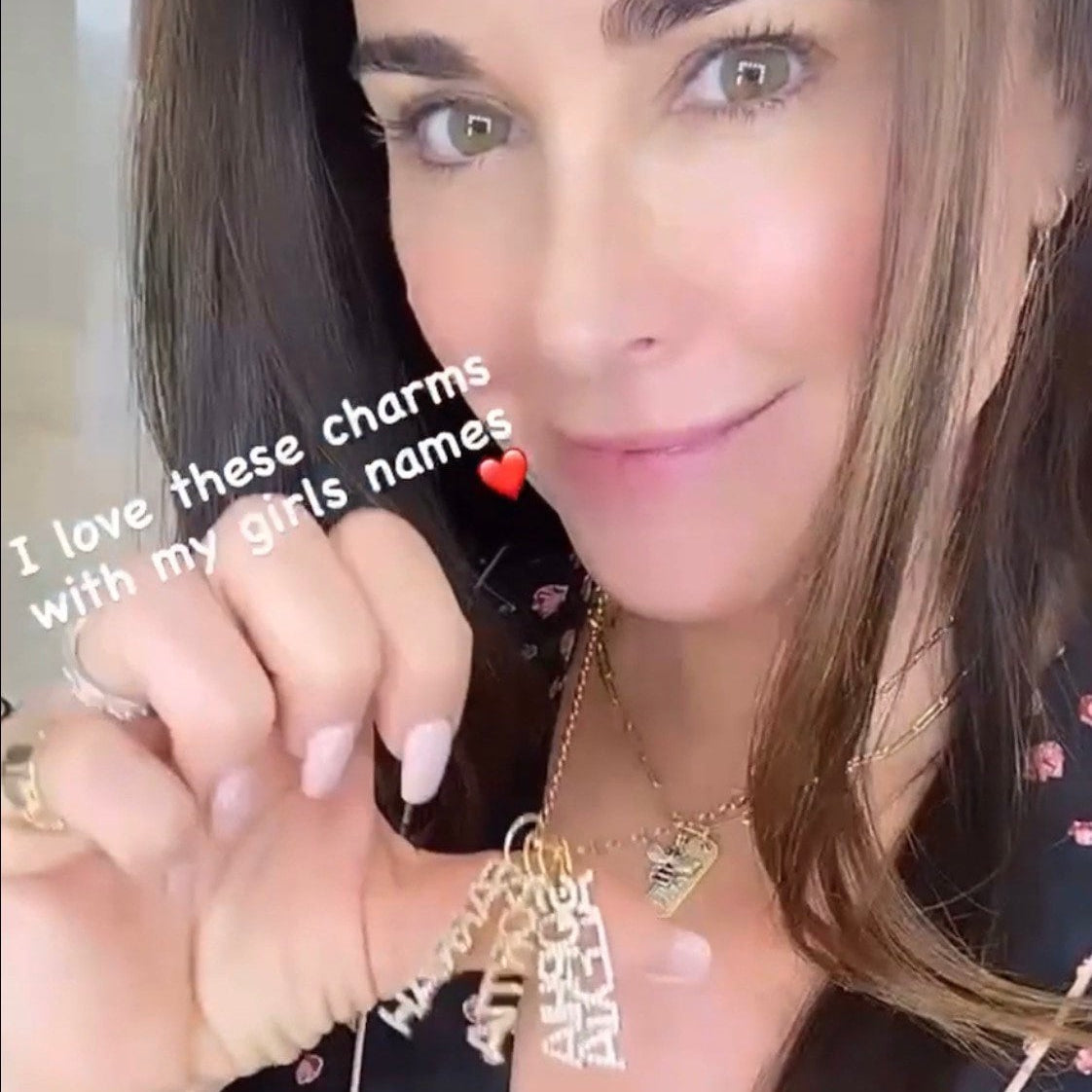 As seen on Kyle Richards, Kathy Hilton and Teddi Mellencamp. Personalized Pave Name Charms. Diamond Charms. CZ charms. Custom name charms.