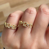 Custom date ring. Personalized date ring. Pave date band. Anniversary/Birthday date ring. Sterling silver gold plated.