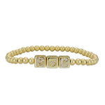 14k Gold filled initial heart cube bracelets/ beaded bracelets. Gold filled ball bracelets. Gold bead initial bracelets. Love bracelet.