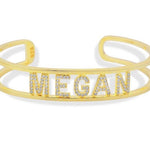 Sterling silver and gold plated initials/name cuff/bangle. Personalized name bracelet. Personalized initials cuff. Totally customizable cuff