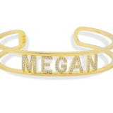 Sterling silver and gold plated initials/name cuff/bangle. Personalized name bracelet. Personalized initials cuff. Totally customizable cuff
