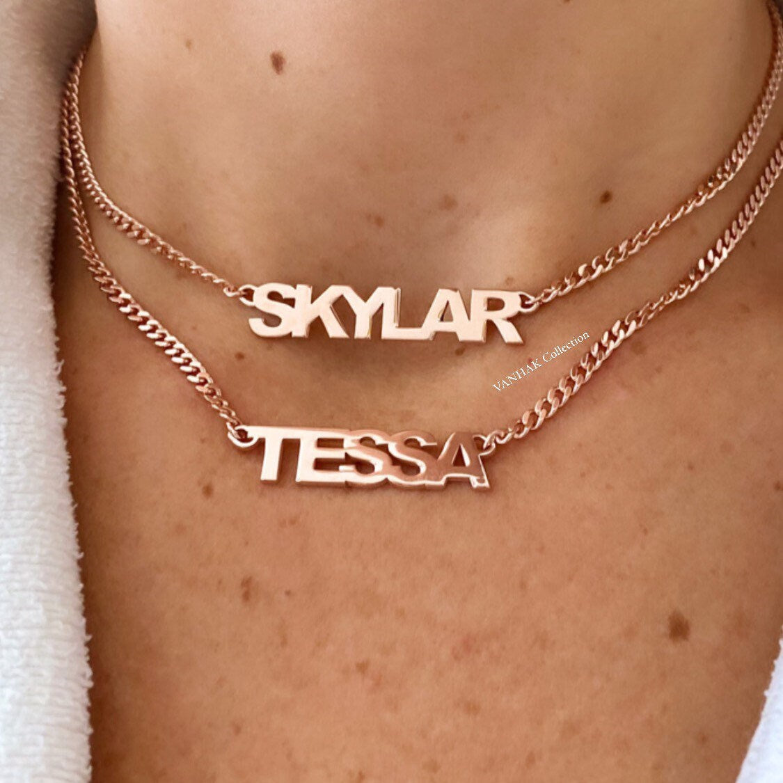 Personalized Curb link necklace. Custom curban link choker. Name necklace. Sterling silver gold plated cuban link/chain link name necklace.