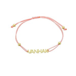 Nameplate string bracelet. Name bracelet. Personalized string bracelets. Custom string bracelets.