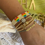 Nameplate string bracelet. Name bracelet. Personalized string bracelets. Custom string bracelets.