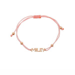 Nameplate string bracelet. Name bracelet. Personalized string bracelets. Custom string bracelets.