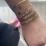Nameplate string bracelet. Name bracelet. Personalized string bracelets. Custom string bracelets.