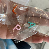Enamel charm. Enamel initial / letter charm. colorful enamel initial charms.