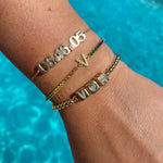 14k Gold filled initial heart cube bracelets/ beaded bracelets. Gold filled ball bracelets. Gold bead initial bracelets. Love bracelet.