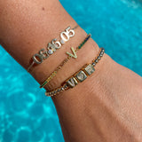 14k Gold filled initial heart cube bracelets/ beaded bracelets. Gold filled ball bracelets. Gold bead initial bracelets. Love bracelet.