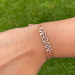 Nameplate string bracelet. Name bracelet. Personalized string bracelets. Custom string bracelets. Enamel name nameplate bracelet.