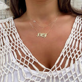 Sideways initial / letter necklace as seen on Chaya Raichik | Sterling Silver 14K Gold Plated | asymmetrical Personalized initial necklace