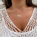 Sideways initial / letter necklace. 1 2 3 4 5 initials | Sterling Silver 14K Gold Plated | asymmetrical Personalized initial necklace