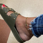 Pave Bubble curb chain anklet. Large Cuban Chain with Large Bubble Initial Anklet. The Alicia anklet.