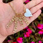As seen on the Real Housewives of Beverly Hills Dorit Kemsley. Personalized Pave Name Charms. Diamond Charms. CZ charms. Custom name charms.