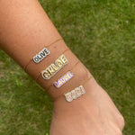 NEW personalized pave outline enamel name bracelets. Custom enamel bracelet. Personalized enamel bubble bracelet