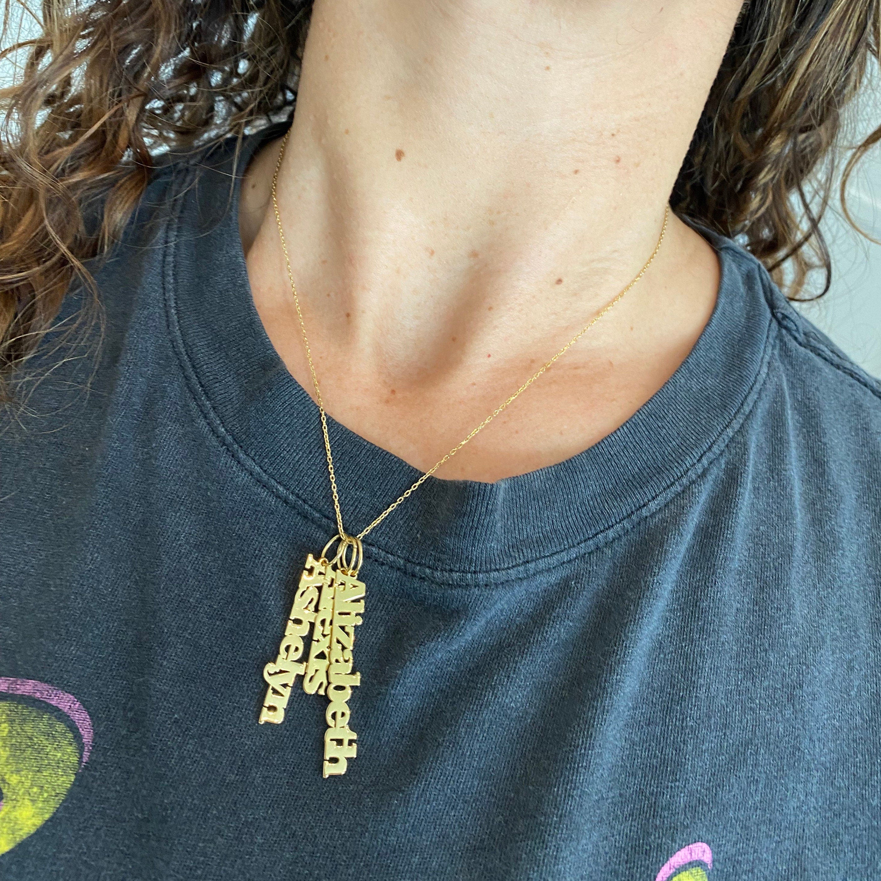 Personalized Charm Necklace | Sterling silver gold plated charm necklace | Mommy necklace with charms | mother’s charm necklace