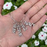 As seen on Caroline Baudino. Personalized Pave Name Charms. Diamond Charms. CZ charms. Custom name charms on Shop with Caroline.