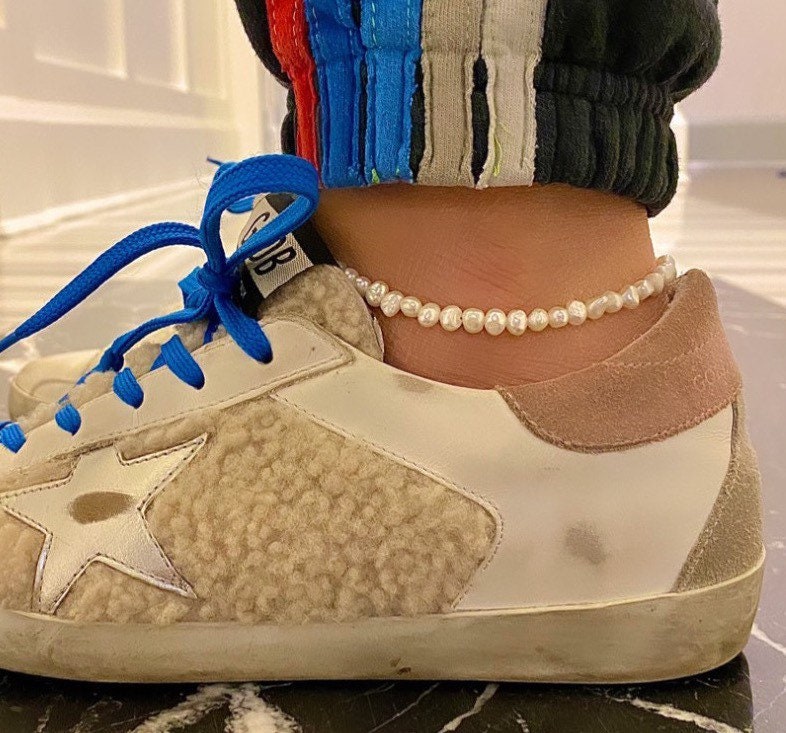 Fresh water Pearl anklet | sterling silver and gold plated Pearl anklet | Available in Gold or silver.
