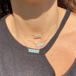 Enamel Outline Bubble Nameplate Necklace | Enamel Hebrew Name Necklace | Personalized enamel Jewelry | Arabic name necklace