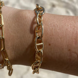 18K Gold filled mariner link bracelets in color gold. mariner bracelet in gold or silver. Chain link bracelet.