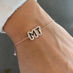NEW personalized pave outline enamel name bracelets. Custom enamel bracelet. Personalized enamel bubble bracelet