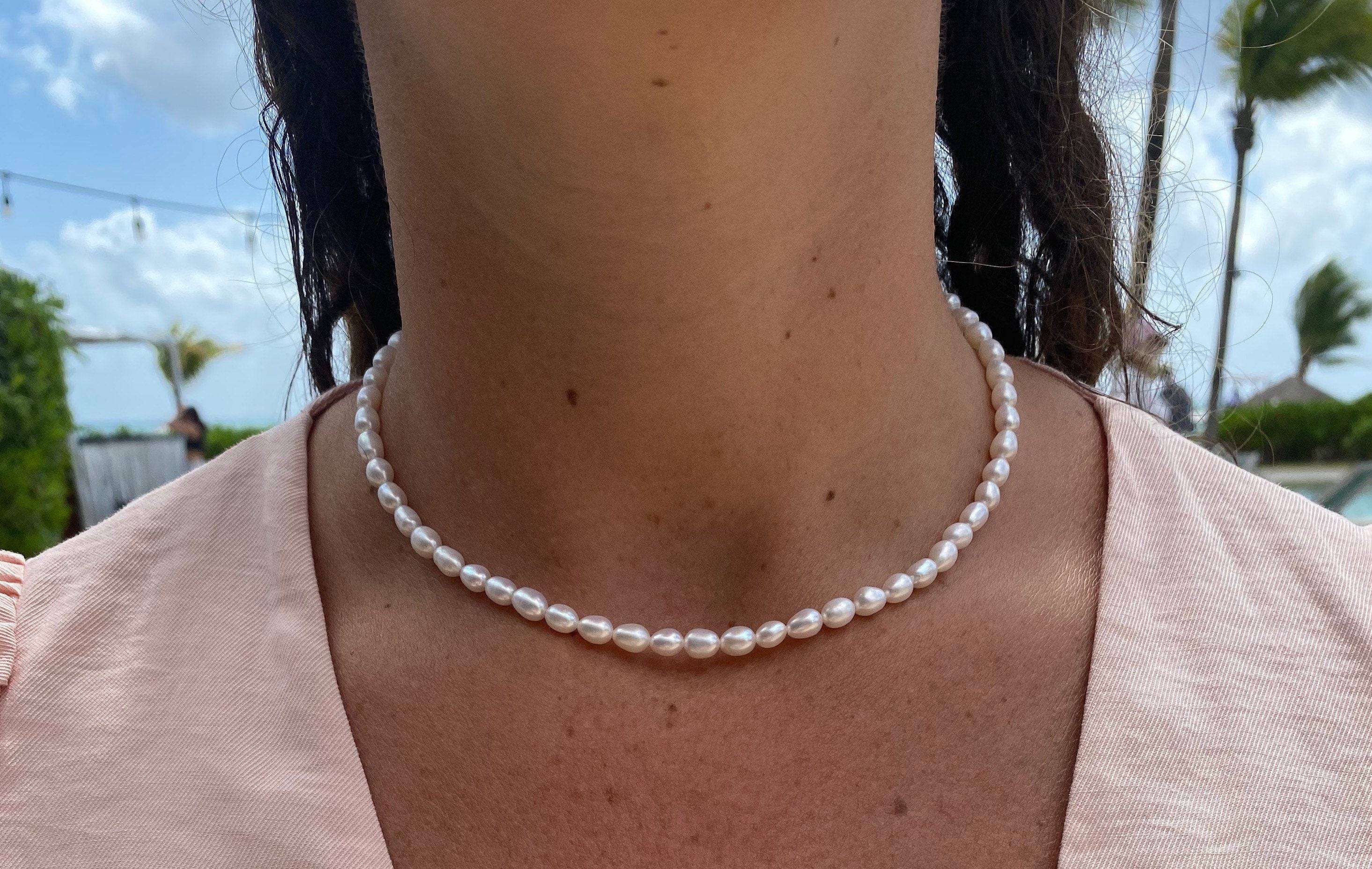 New “Wear with anything” Pearl necklace| pearl choker |Baroque pearl necklace |Trendy choker |freshwater Pearl necklace Danielle Bernstein