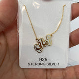 Enamel Outline Bubble Nameplate Necklace | Enamel Hebrew Name Necklace | Personalized enamel Jewelry | Arabic name necklace