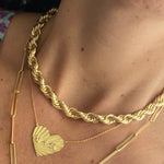 18K gold-filled large link choker l gold-filled mega link paper clip chain necklaces l Gold Chain necklaces l Mega link chain necklace.