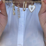 Enamel pave heart initial charm | enamel initial charm | pave initial enamel heart charm | pave heart enamel initial charm