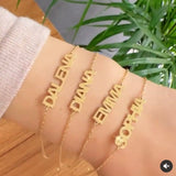 Name bracelet | Kelly Personalized bracelet | Sterling silver and gold plated custom bracelet | BLOCK name Bracelet | Hebrew name bracelet |